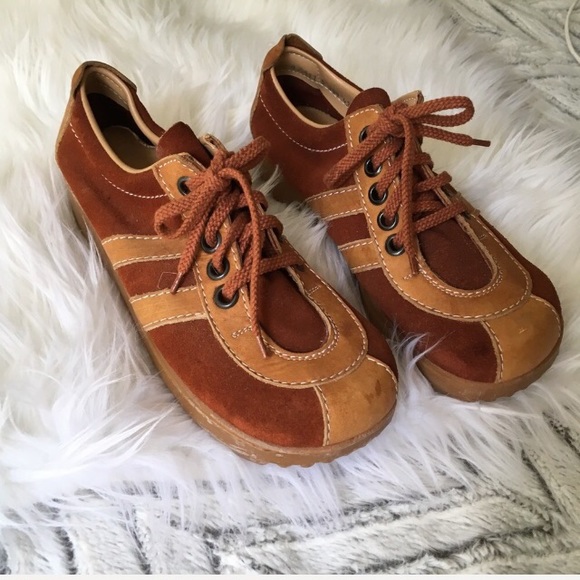 Vintage Shoes - Vtg suede & leather 70’s sneakers/ creepers 9